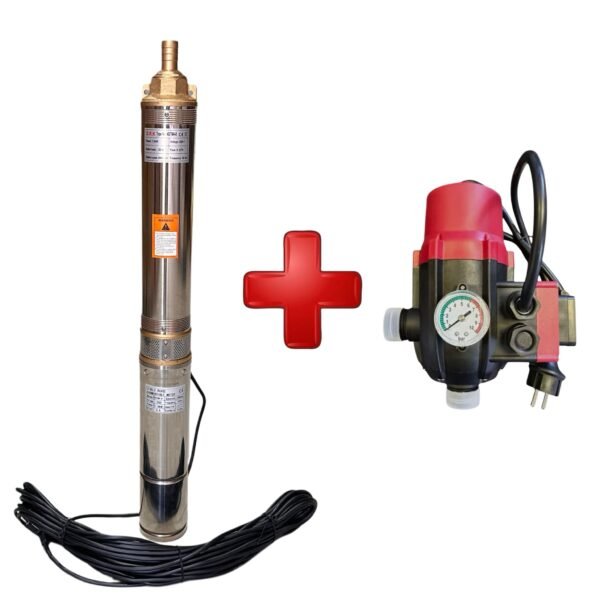 Pachet Pompa Submersibila DRK 4STM4 8 1.5 kW, 5 m³h, cu Presostat Electronic PC 13a inclus (4)