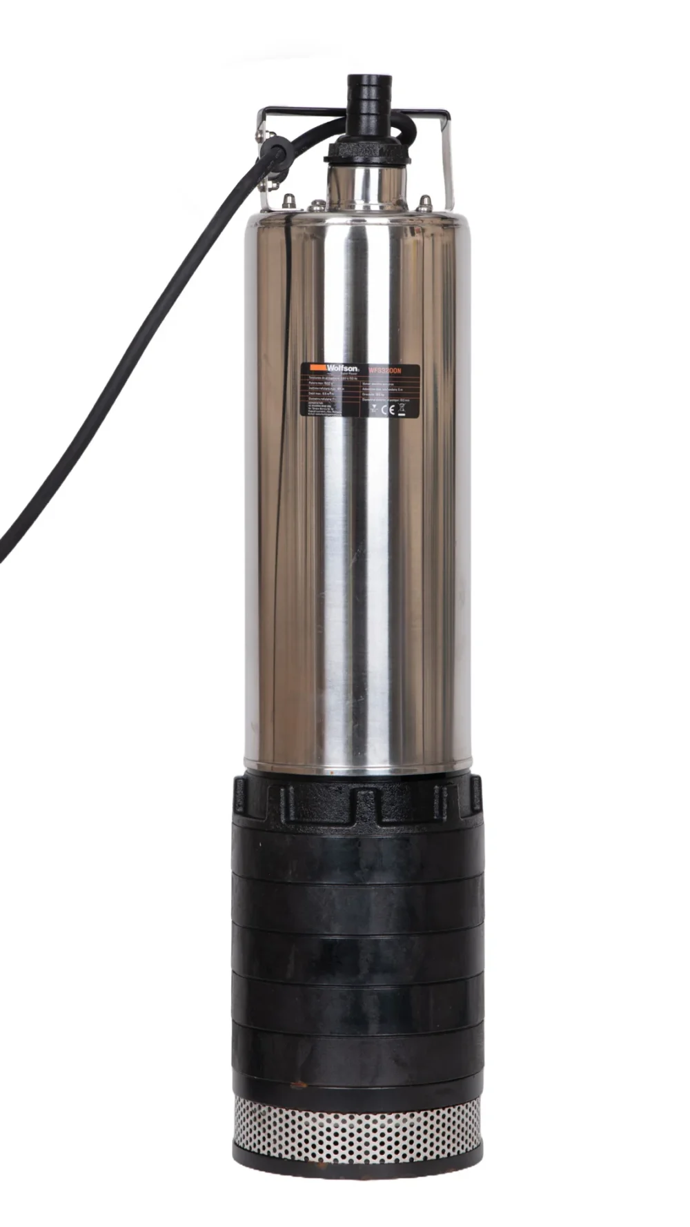 Pompa submersibila de apa murdara WOLFSON DENISIPAT   1500W, Absorbtie 20m, Debit 6500 lh, Carcasa din otel inoxidabil rezistenta la coroziune (1)