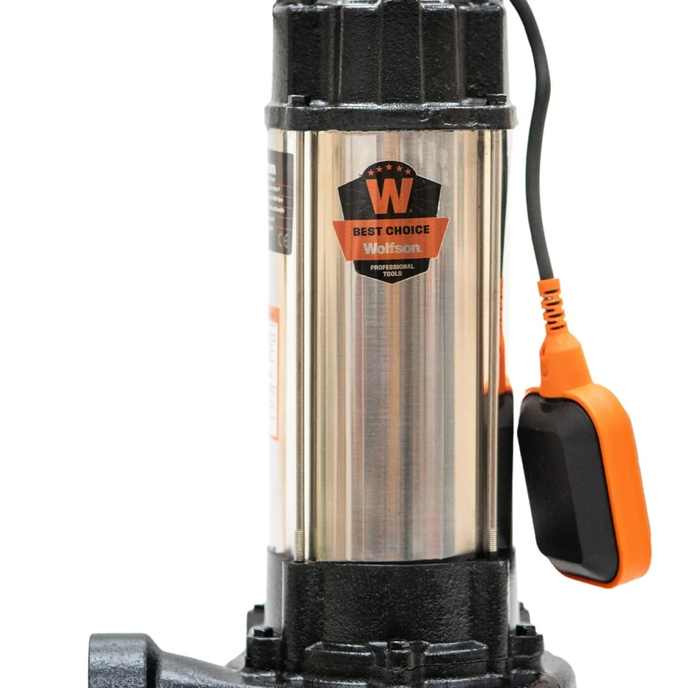 Pompa submersibila de apa murdara WOLFSON WQW 1500D F PRO   1500W, Absorbtie 15m, Debit 25000 lh, tocator exterior si flotor pentru oprire automata (1)