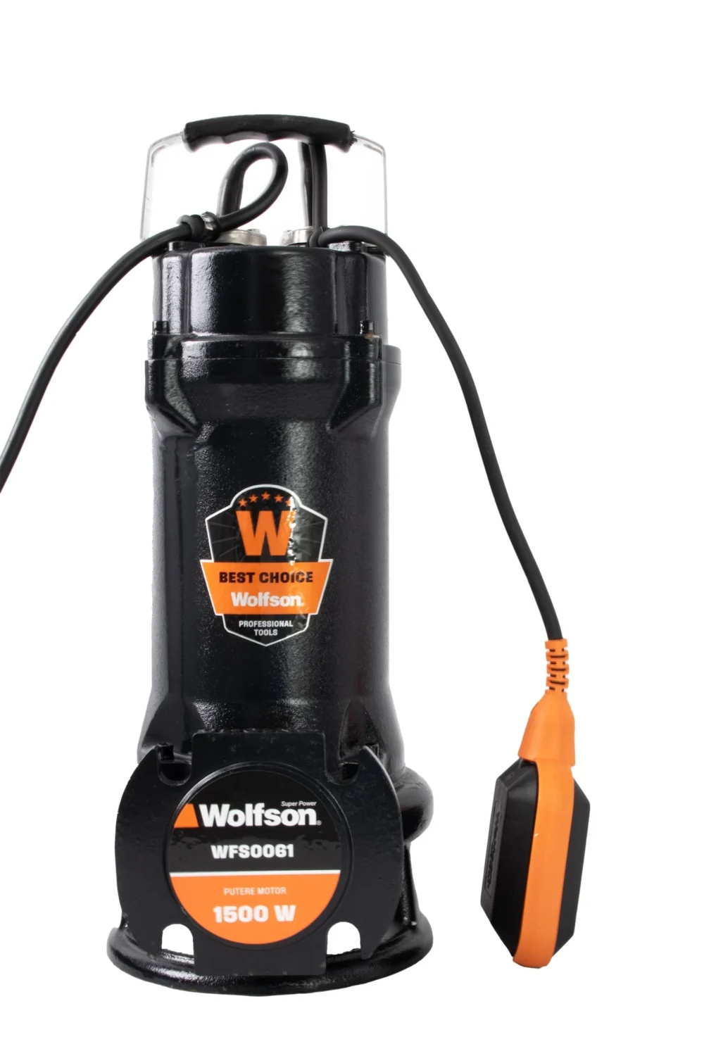 Pompa submersibila de apa murdara Wolfson PWT 7500 F   1500W, Debit 18000 lh, tocator profesional pentru reziduri grosiere (1)