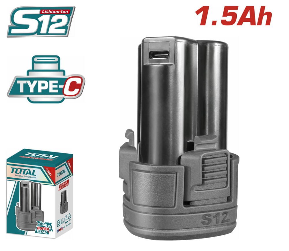 acumulator li ion total 12v 1.5ah pentru unelte din gama s12 1