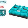 incarcator rapid acumulatori total 20v 4a pentru unelte si scule electrice incarcare simultana 2 baterii 1
