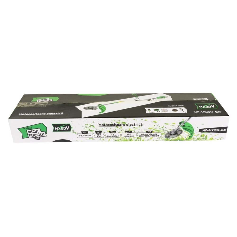 motocoasa electrica micul fermier 20v 2 acumulatori 4ah 3 viteze maner dublu brushless 2
