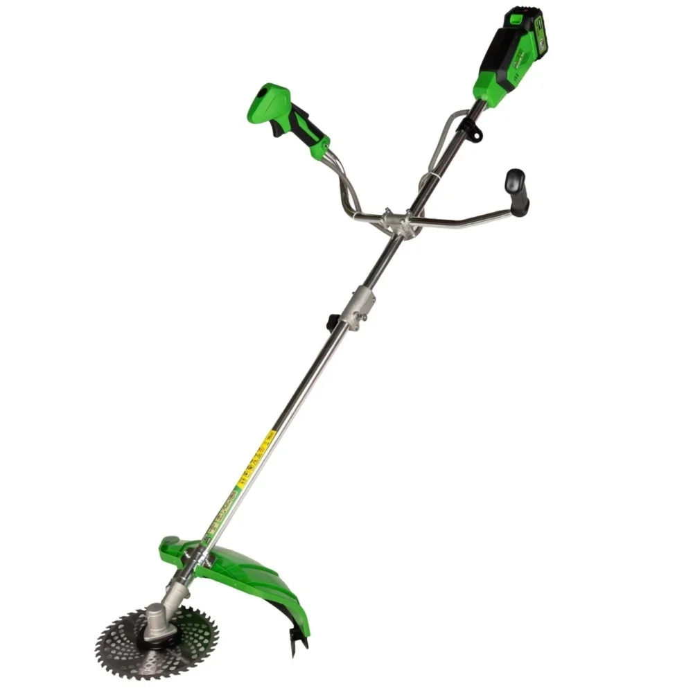 motocoasa trimmer electrica micul fermier 20v 2 acumulatori 4ah maner dublu motor fara perii 1