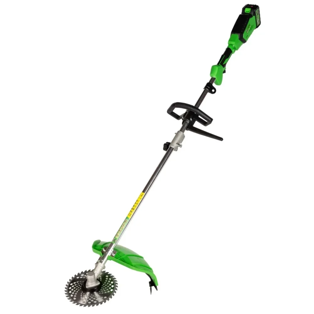 motocoasa trimmer electrica micul fermier 20v 2 acumulatori 4ah maner simplu motor fara perii 1