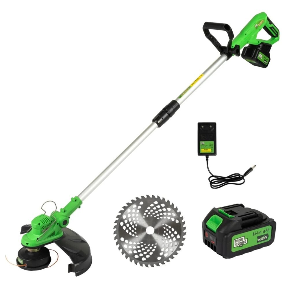 trimmer electric micul fermier 20v 2 acumulatori 4ah motor fara perii 2