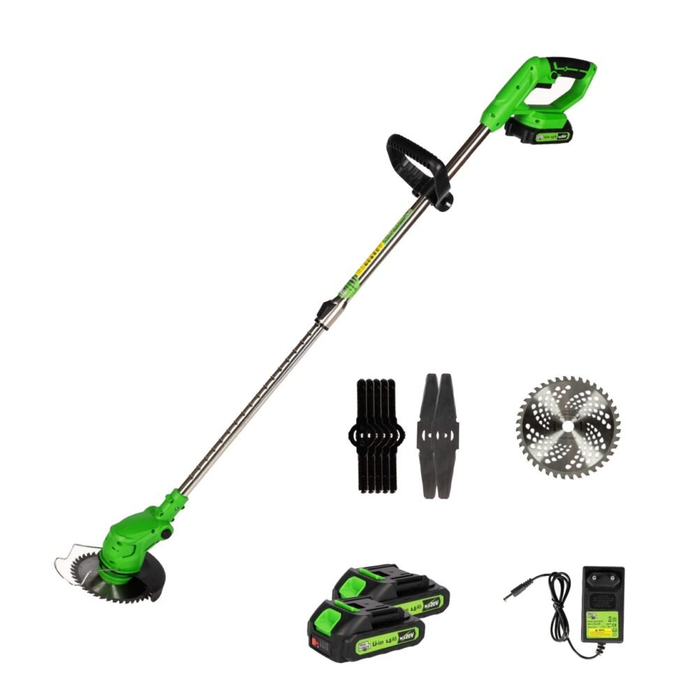 trimmer motocoasa electric micul fermier 20v 2 acumulatori 15ah 2