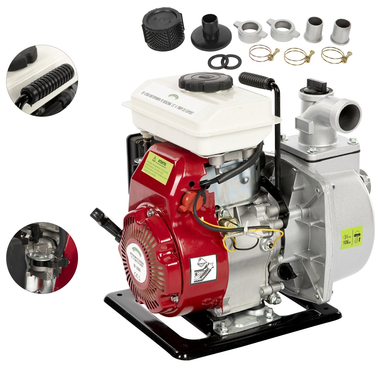 motopompa micul fermier 35cp 118cc benzina 4t racord 15 debit 18000lh 6