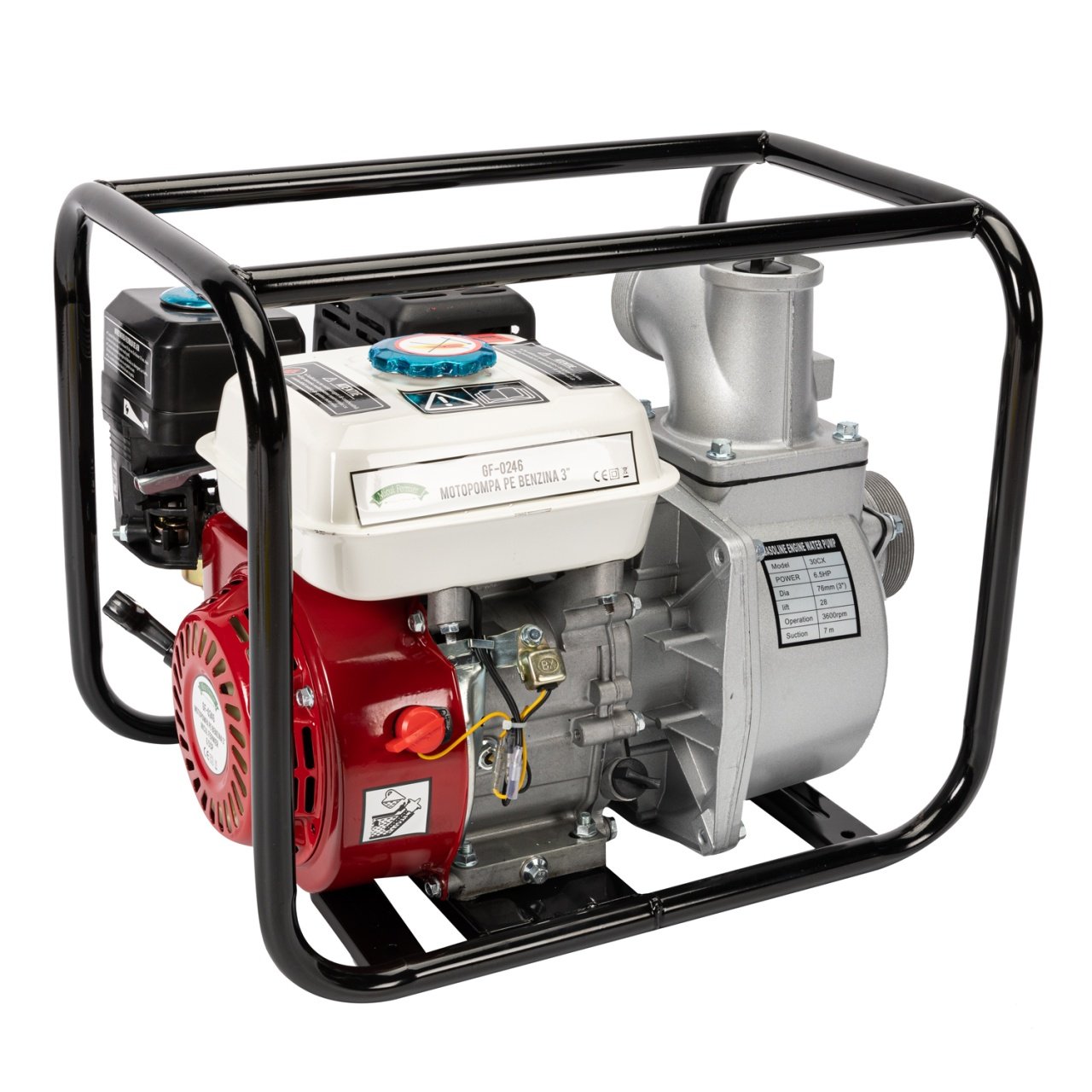 motopompa micul fermier 65cp 196cc benzina 4t racord 3 debit 60000lh 7