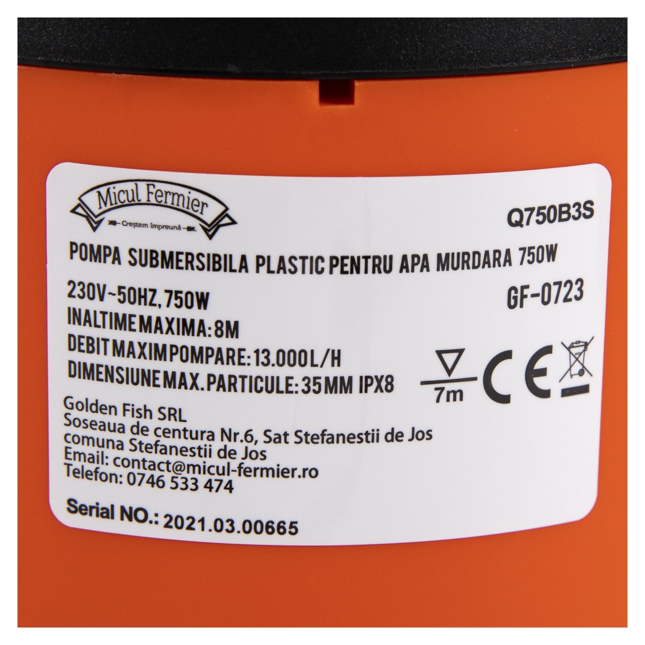 pompa apa murdara din plastic 750w micul fermier 4