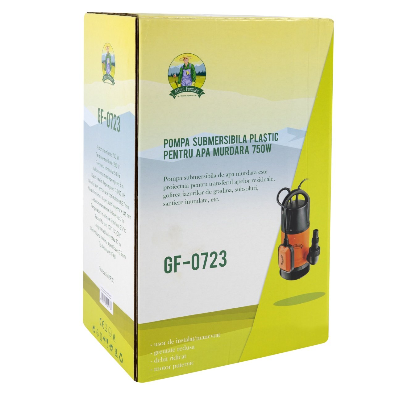 pompa apa murdara din plastic 750w micul fermier 5