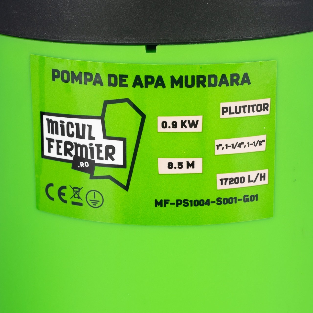 pompa apa murdara micul fermier 09 kw debit maxim 17200 lh inaltime maxima de pompare 85 m cu plutitor 4