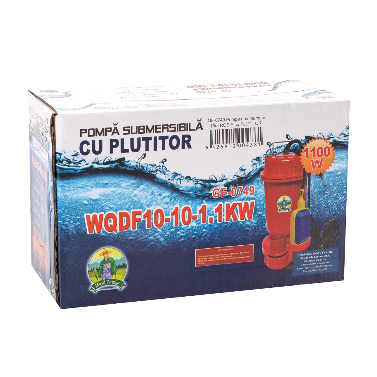 pompa apa murdara micul fermier 11 kw debit maxim 15000 lh inaltime maxima de pompare 15 m corp pompa fonta cu plutitor 3