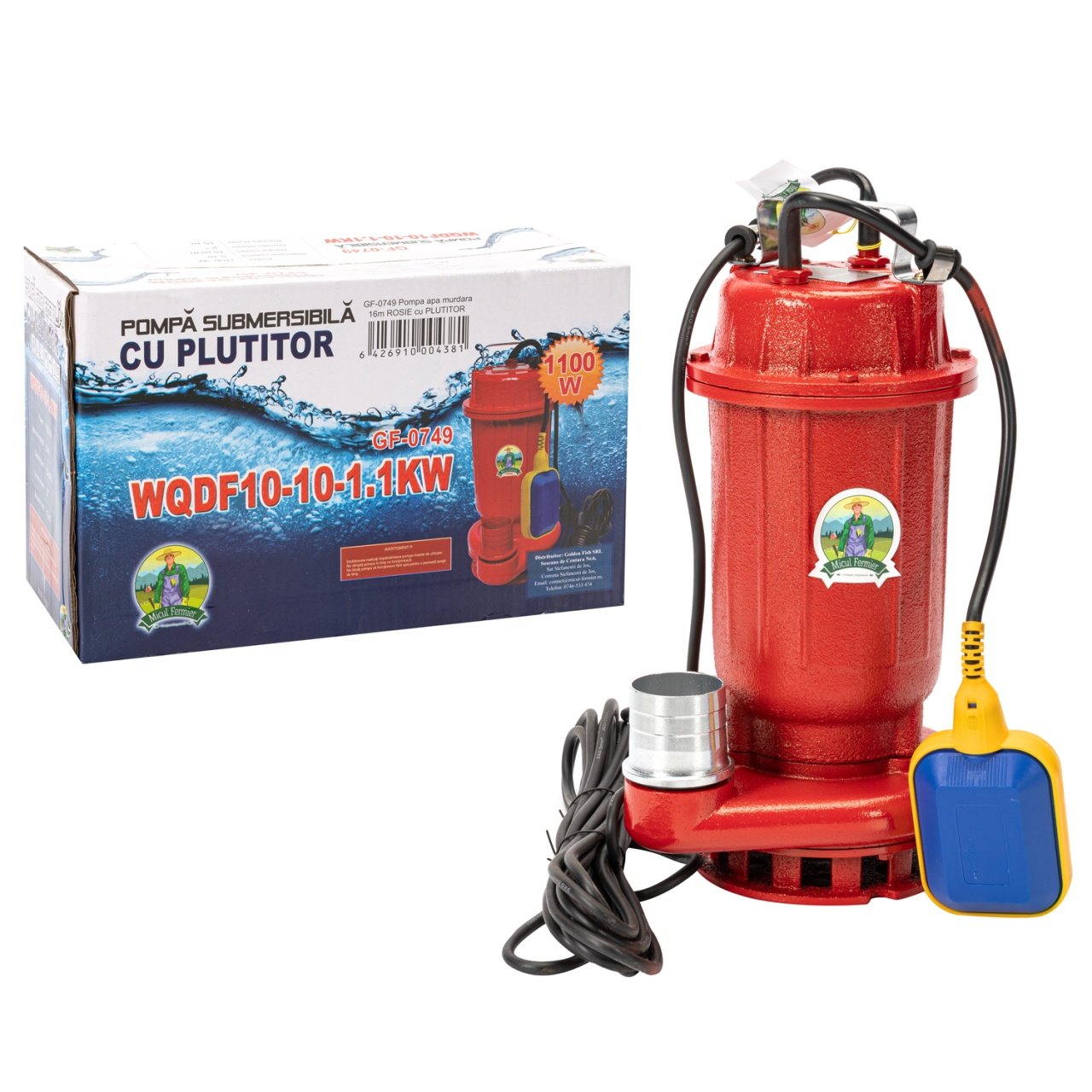 pompa apa murdara micul fermier 11 kw debit maxim 15000 lh inaltime maxima de pompare 15 m corp pompa fonta cu plutitor 4