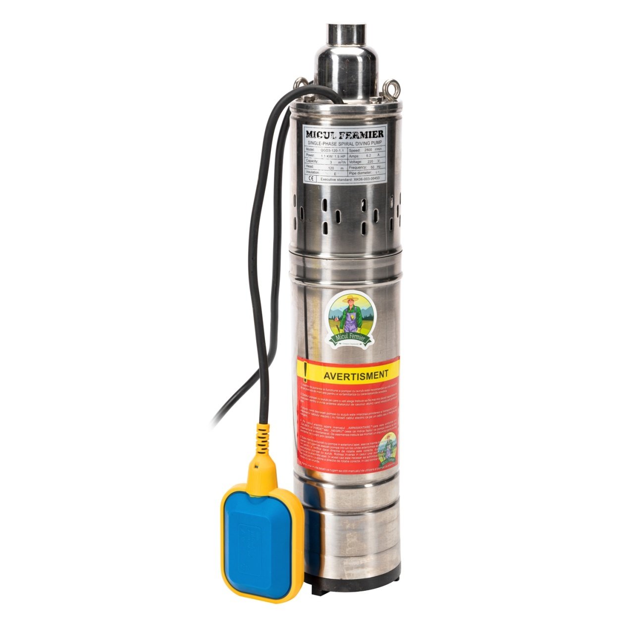 pompa apa submersibila 11kw 120m tun cu plutitor mf 1