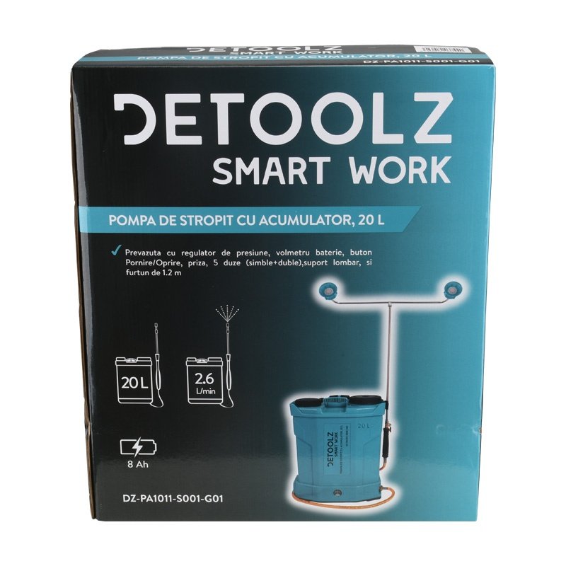 pompa de stropit cu acumulator detoolz 20l 5