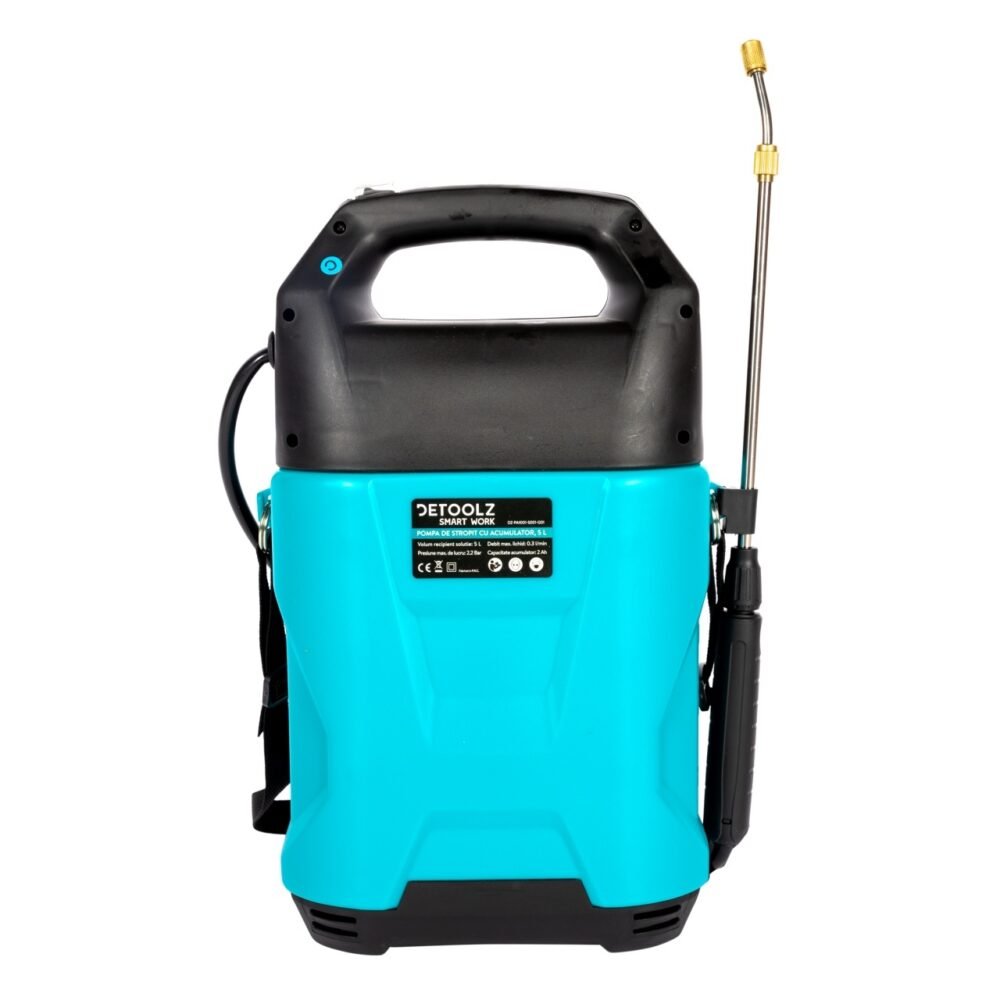 pompa de stropit detoolz capacitate 5l cu acumulator li ion 1