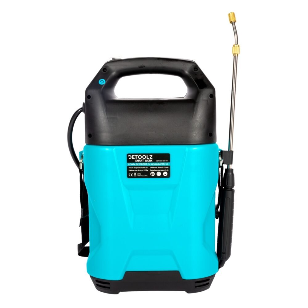 pompa de stropit detoolz capacitate 5l cu acumulator li ion 2