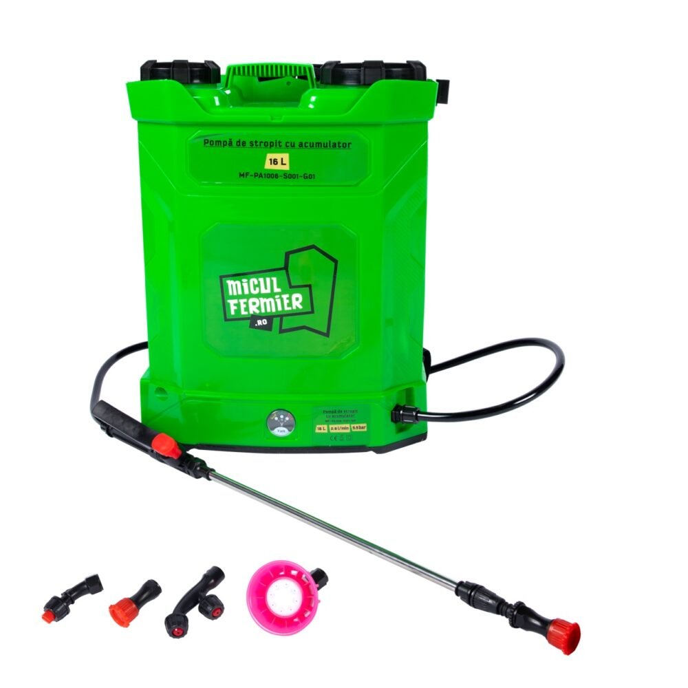 pompa de stropit micul fermier capacitate 16l cu suport lombar cu acumulator 2