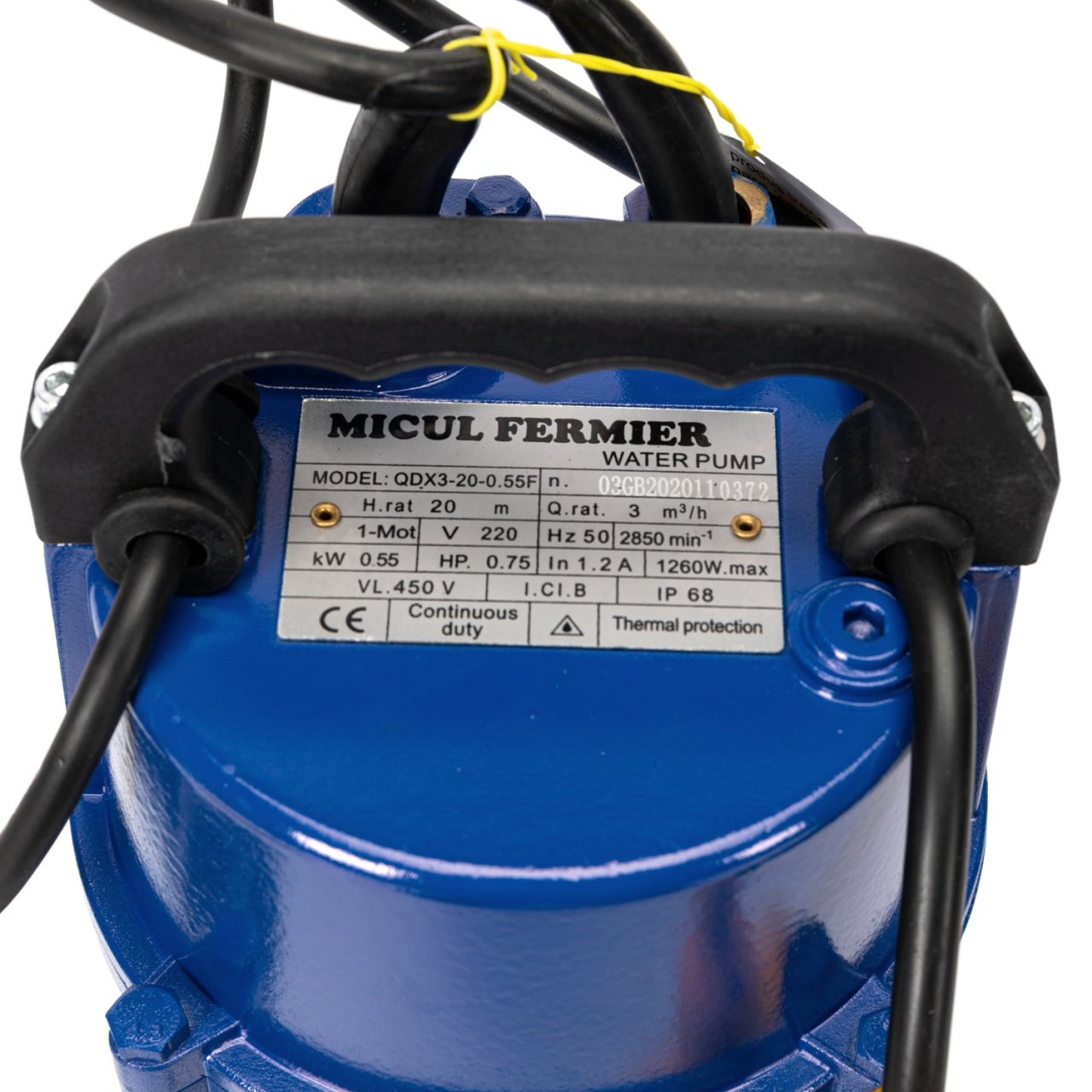 pompa evacuare micul fermier 055 kw debit maxim 3900 lh inaltime maxima de pompare 20m corp pompa fonta cu plutitor 6