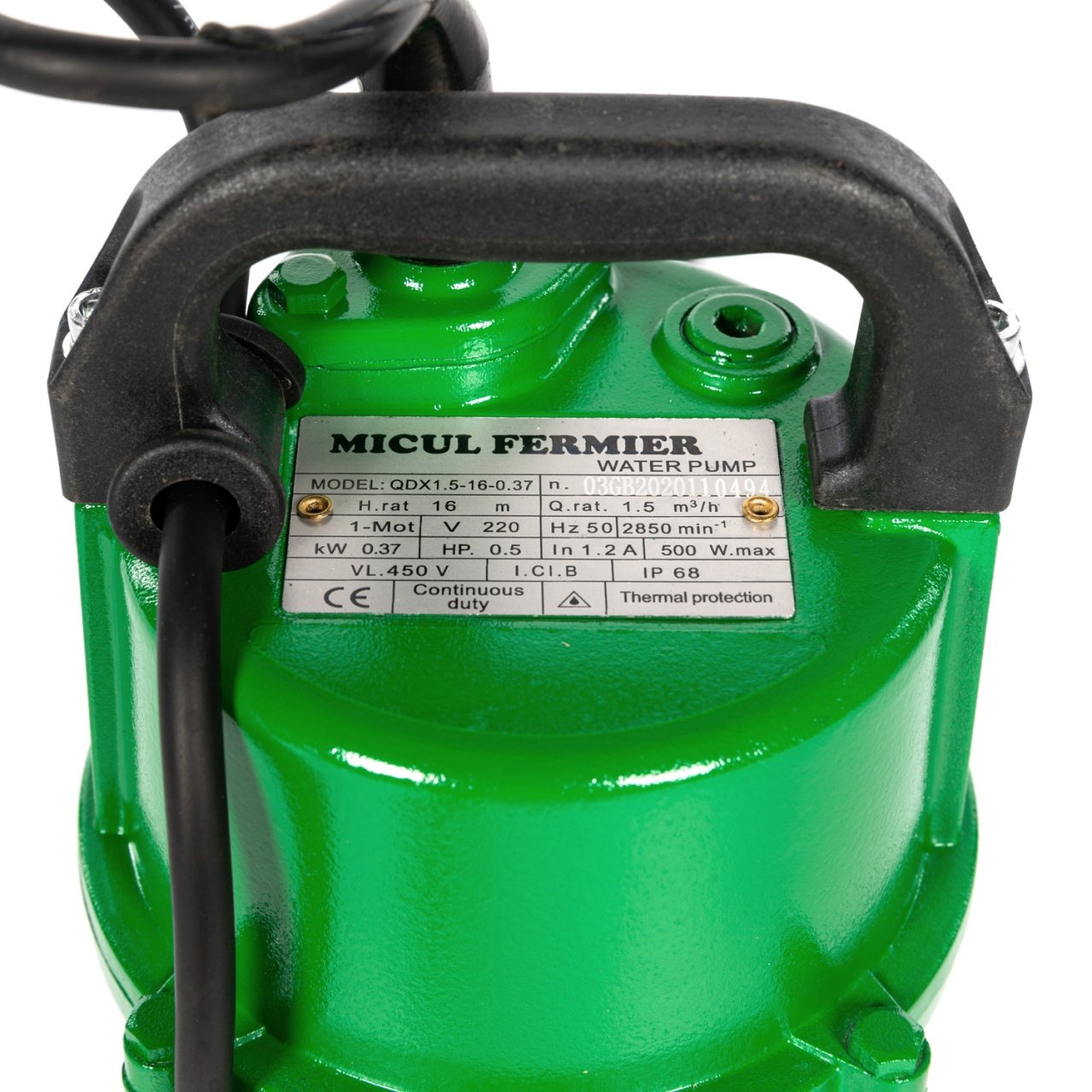pompa submersibila micul fermier 037 kw debit maxim 3900 lh inaltime maxima de pompare 16m corp pompa fonta 4
