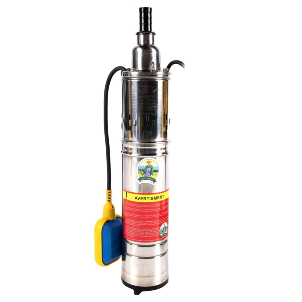 pompa submersibila micul fermier 11 kw debit maxim 3600 lh inaltime maxima de pompare 80m cu snec si plutitor 1