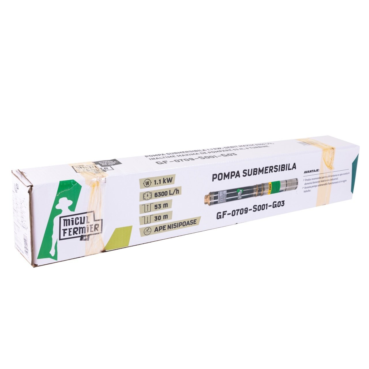 pompa submersibila micul fermier 11 kw debit maxim 6300 lh inaltime maxima de pompare 53m 8 turbine 7